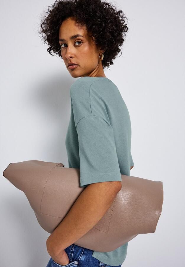 STREET ONE T-shirt met v-hals en in tricot-look - Foto 5