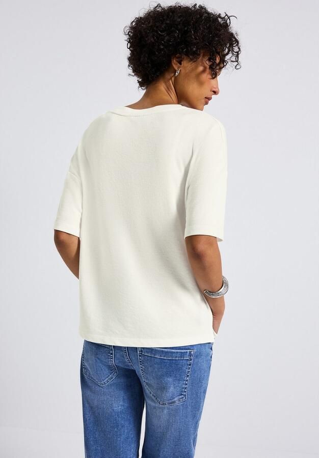 STREET ONE T-shirt met v-hals en in tricot-look - Foto 5