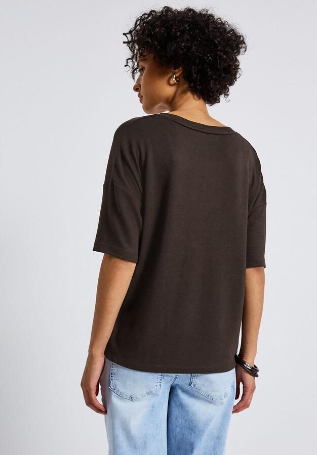 STREET ONE T-shirt met v-hals en in tricot-look - Foto 3