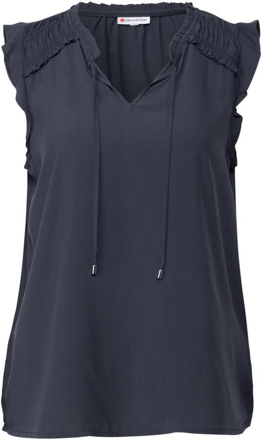 STREET ONE Top met ruchesdetails op de mouwinzet - Foto 5