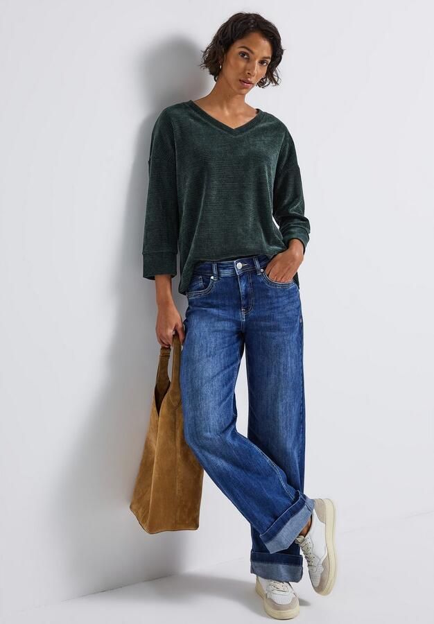 STREET ONE Trui met 3 4 mouwen met ribboorden - Foto 6