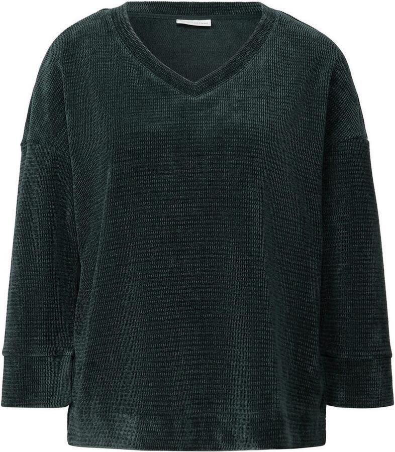 STREET ONE Trui met 3 4 mouwen met ribboorden