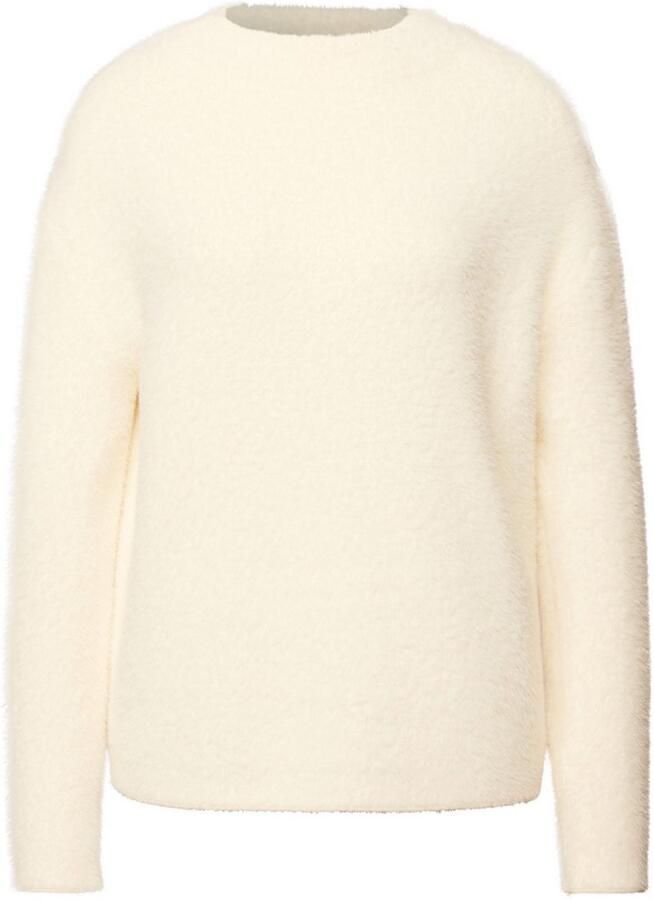 STREET ONE Trui met ronde hals in zachte veergaren-kwaliteit