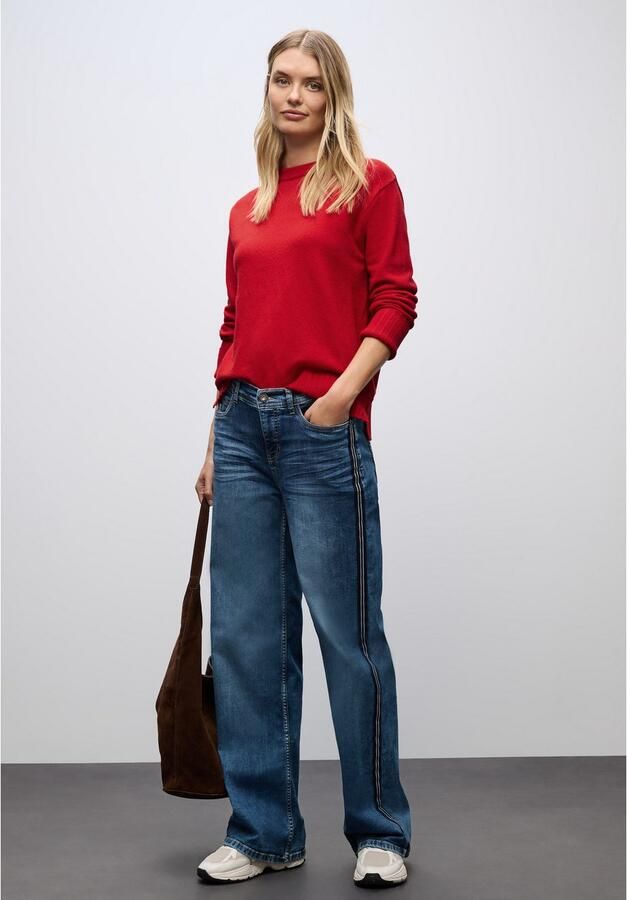 STREET ONE Trui met ronde hals met ribboorden - Foto 3