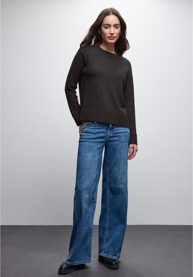 STREET ONE Trui met ronde hals met ribboorden - Foto 3