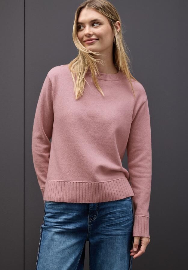 STREET ONE Trui met ronde hals met ribboorden - Foto 2