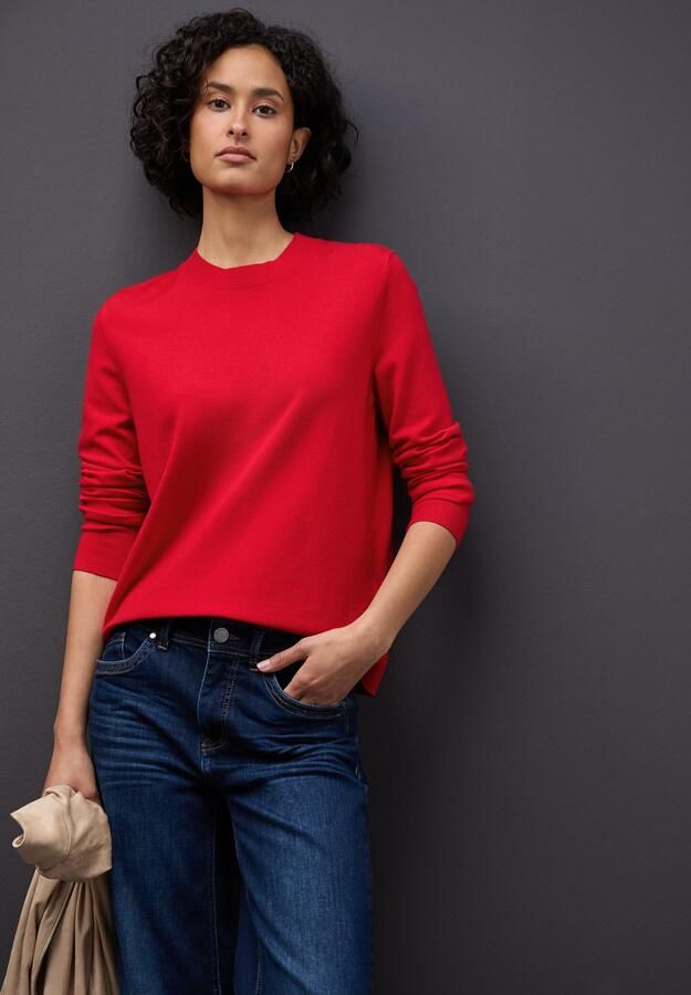 STREET ONE Trui met ronde hals met ribboorden - Foto 4