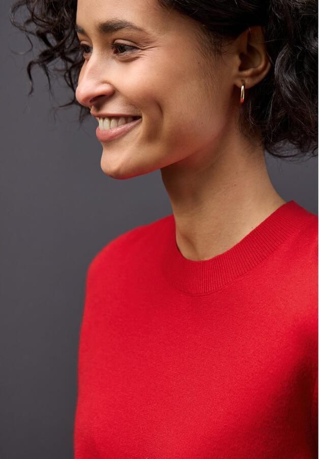 STREET ONE Trui met ronde hals met ribboorden