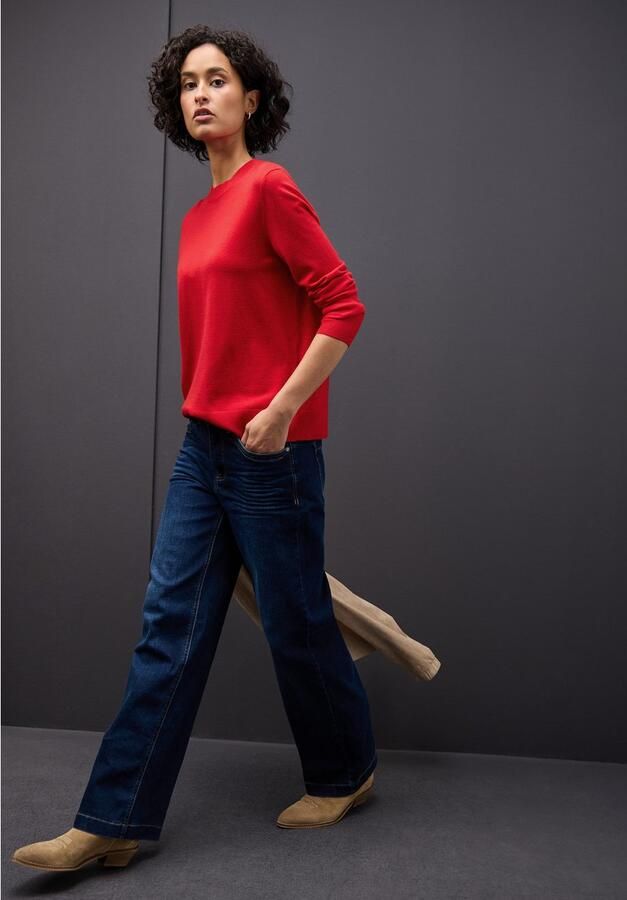 STREET ONE Trui met ronde hals met ribboorden - Foto 2