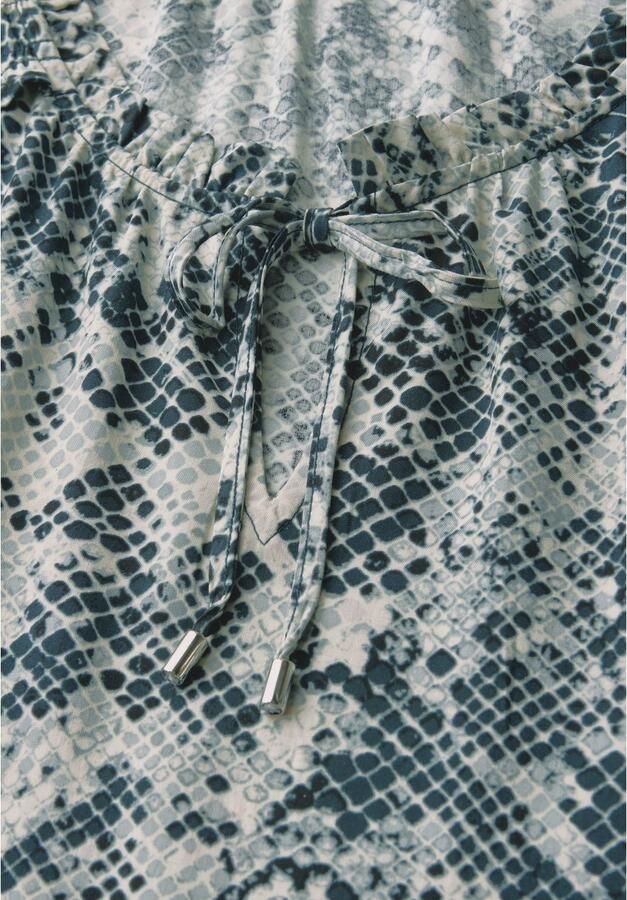 STREET ONE Tuniekjurk zonder mouwen met snake-print en volants
