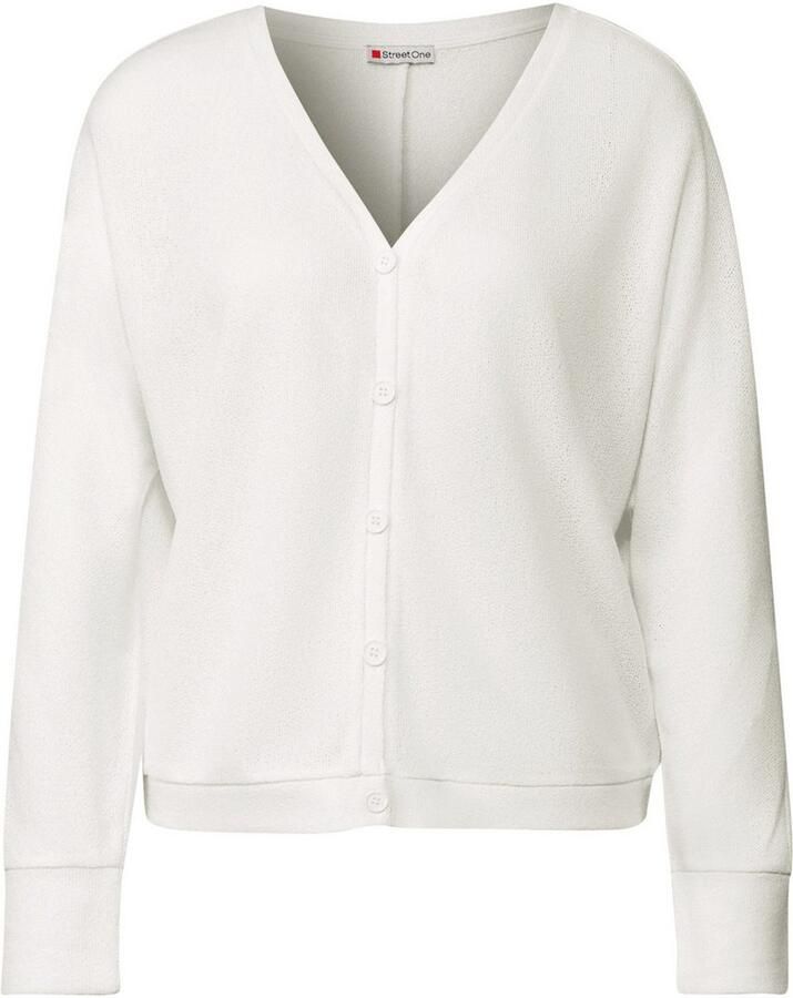 STREET ONE Vest in tricot-look en met v-hals