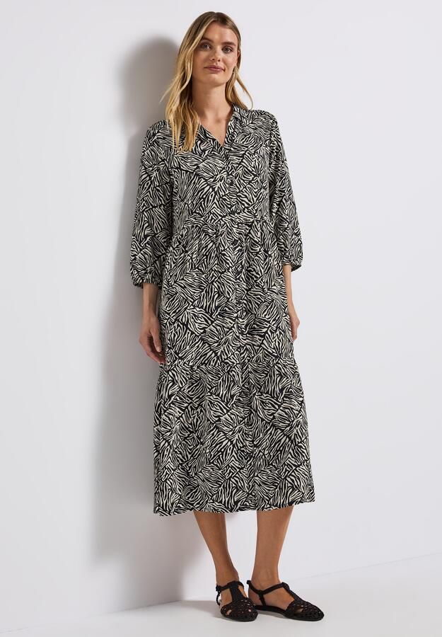 STREET ONE Volantjurk Zomerjurk gedessineerd met 3 4 mouw - Foto 6