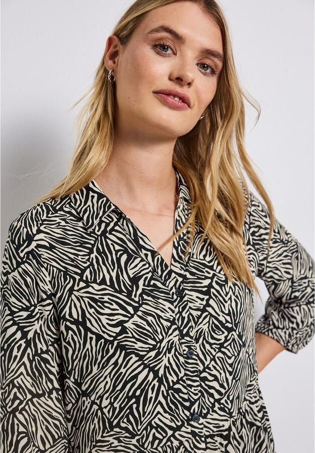 STREET ONE Volantjurk Zomerjurk gedessineerd met 3 4 mouw - Foto 2