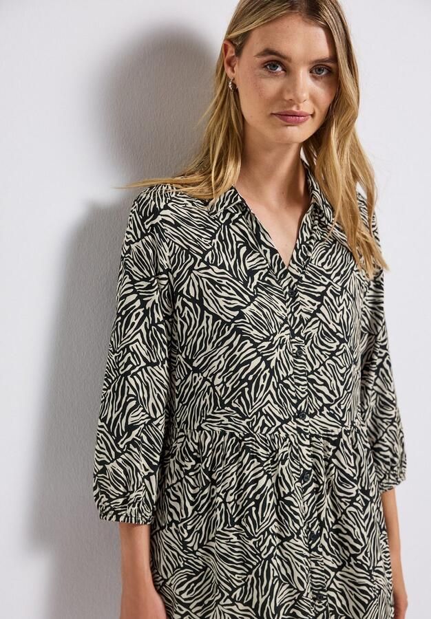 STREET ONE Volantjurk Zomerjurk gedessineerd met 3 4 mouw - Foto 4