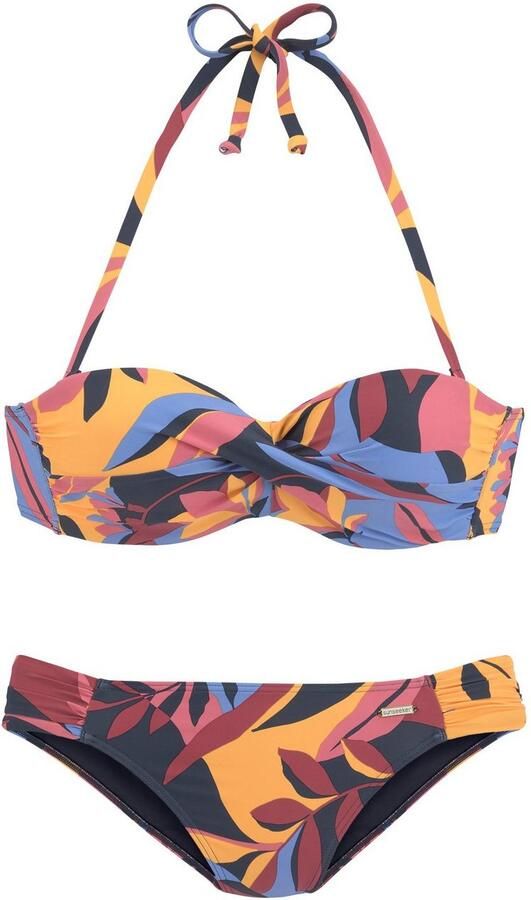 Sunseeker Beugelbikini in bandeaumodel Allis met bladdessin - Foto 2
