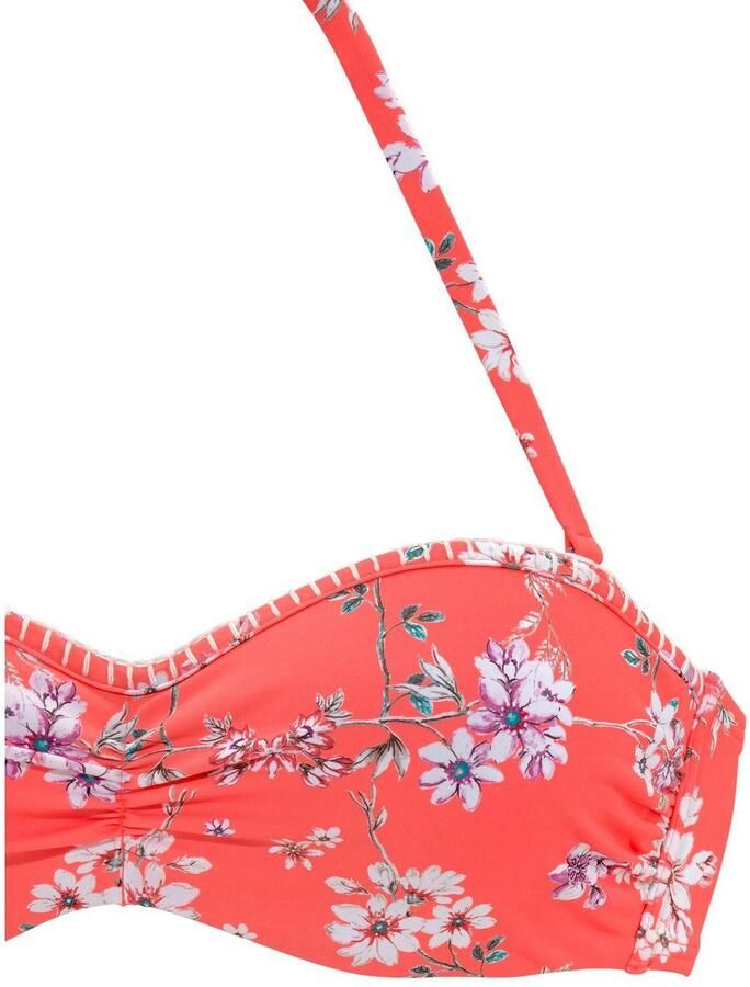 Sunseeker Beugelbikinitop in bandeaumodel Ditsy met gehaakt randje - Foto 3