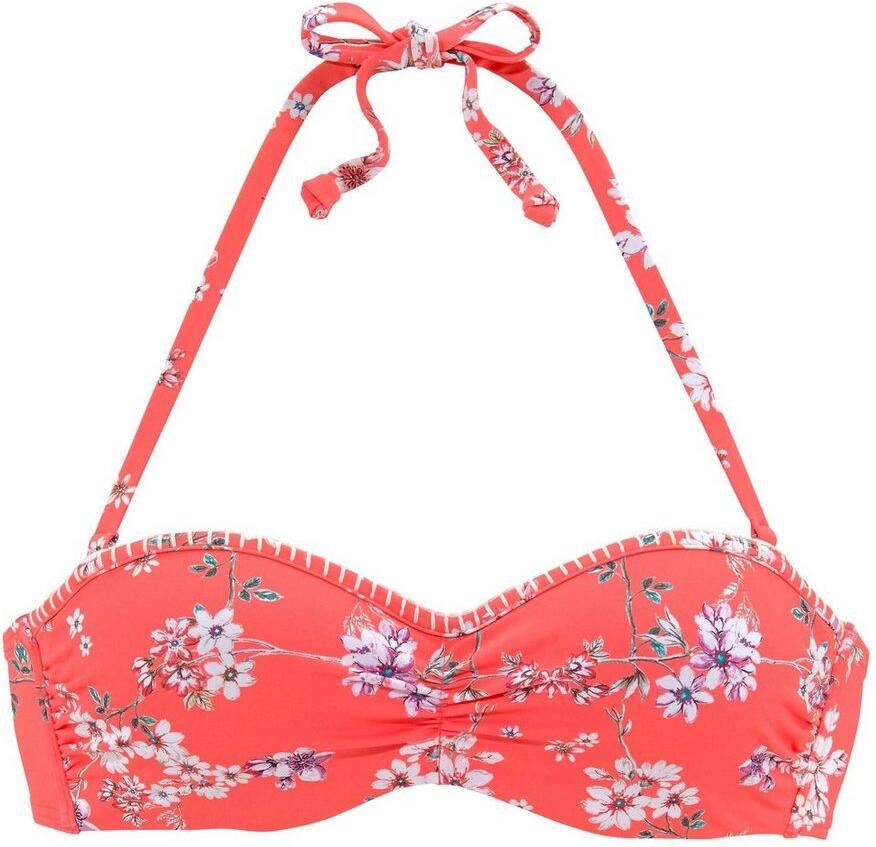 Sunseeker Beugelbikinitop in bandeaumodel Ditsy met gehaakt randje - Foto 2