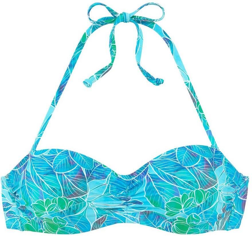 Sunseeker Beugelbikinitop in bandeaumodel Lapa met tropische print