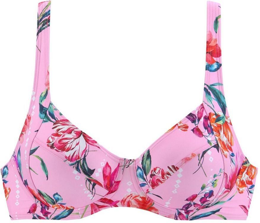 Sunseeker Highwaist-bikinibroekje Modern met een bloemmotief