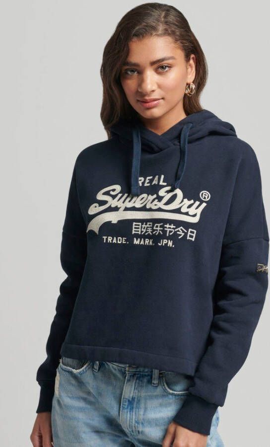Superdry Capuchonsweatvest Hoody met capuchon en vintage logo