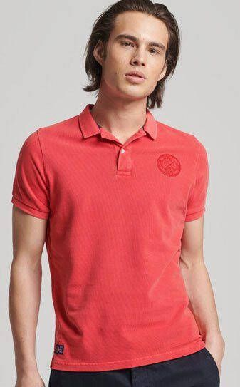 Superdry Classic Polo Pique Logo Rood
