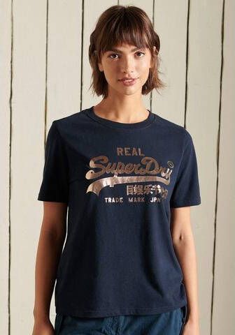 Superdry Dames T-shirt van 100% katoen Blue Dames
