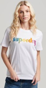 Superdry Shirt met korte mouwen Vintage Core logo rainbow T-shirt