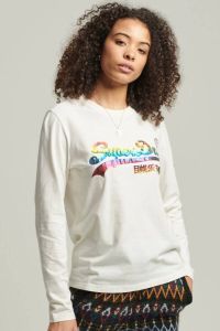 Superdry Shirt met lange mouwen met metallic rainbow logo design