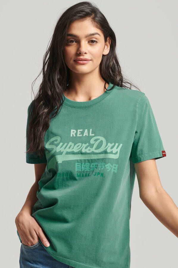 Superdry Shirt met print VINTAGE VL OVERDYED TEE