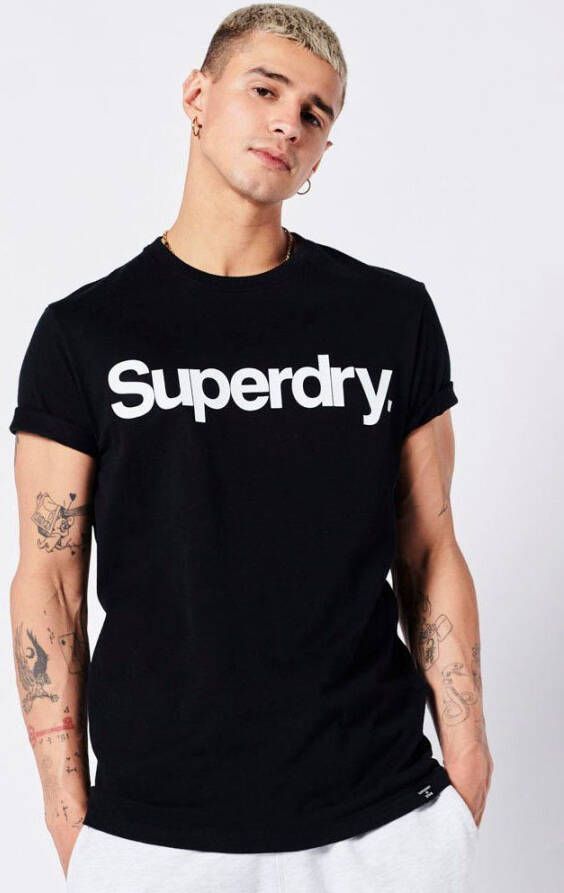 Superdry T-shirt van biologisch katoen Graphic Core Logo Black Heren