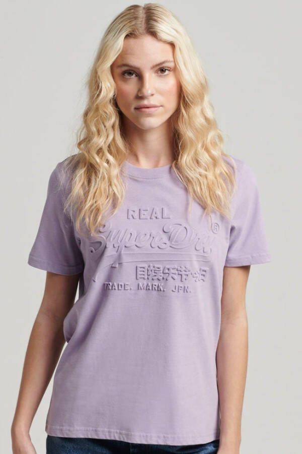 Superdry Shirt met ronde hals VINTAGE LOGO EMBOSS TEE