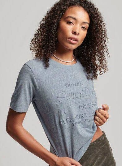 Superdry Shirt met ronde hals VINTAGE LOGO EMBOSS TEE