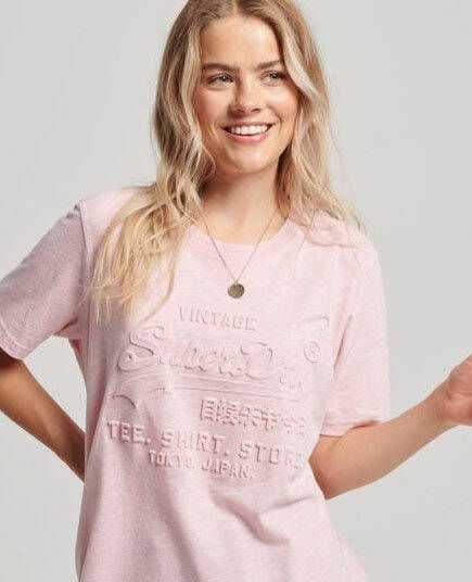 Superdry Shirt met ronde hals VINTAGE LOGO EMBOSS TEE