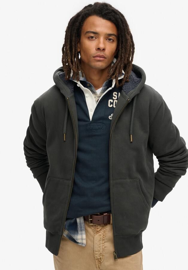 Superdry Sweater Hoodie met voering met borgvoering - Foto 5