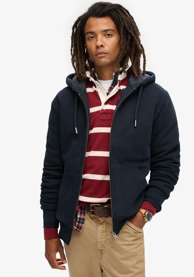 Superdry Sweater Hoodie met voering met borgvoering - Foto 6