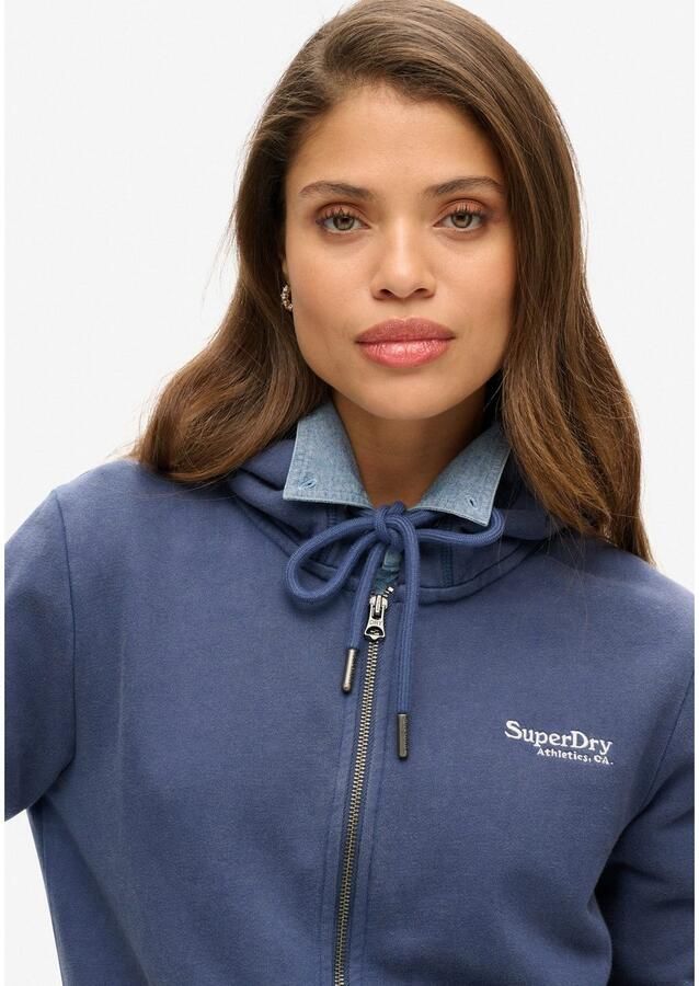 Superdry Sweater Sweatshirt à capuche zippé femme Logo Essential