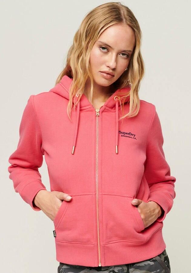Superdry Capuchon met logo-rits voor dames Essential Roze Dames - Foto 4