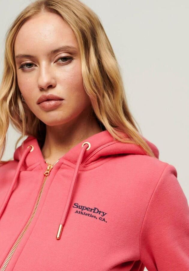 Superdry Capuchon met logo-rits voor dames Essential Roze Dames - Foto 2
