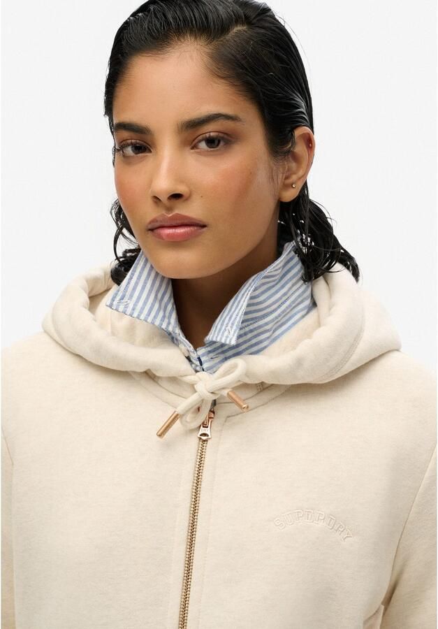 Superdry Sweater Sweatshirt à capuche zippé femme Logo Essential
