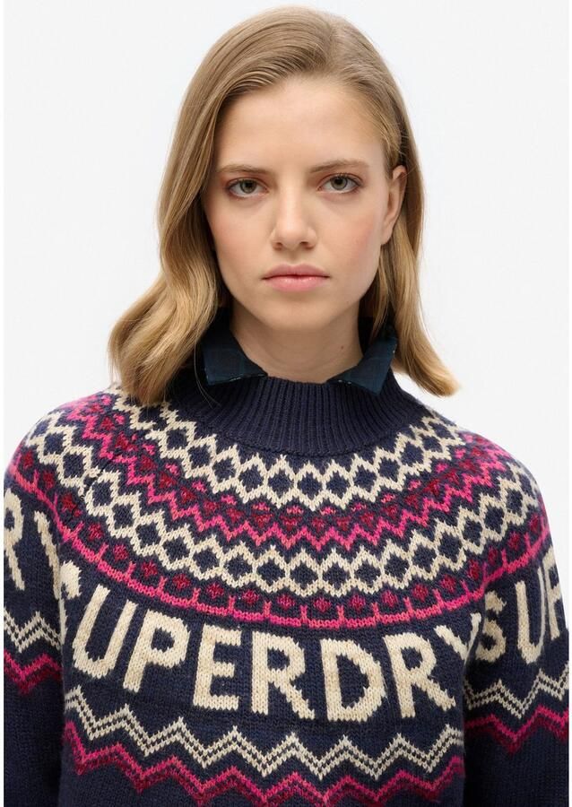 Superdry Fair Isle Branded Gebreide Trui Dames - Foto 2