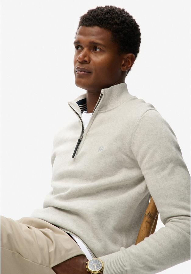 Superdry Gebreide trui ESSENTIALS COTTON HALF ZIP