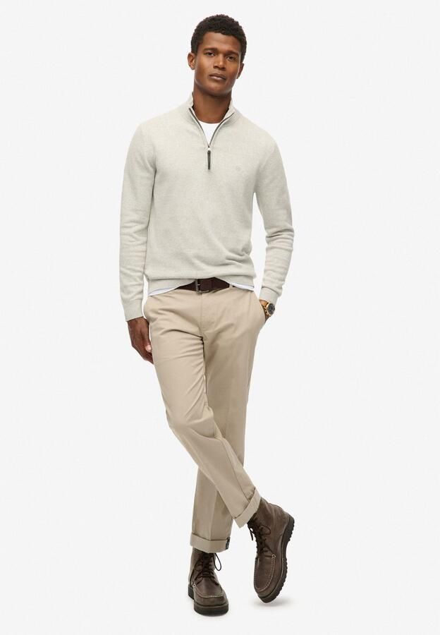 Superdry Gebreide trui ESSENTIALS COTTON HALF ZIP - Foto 3