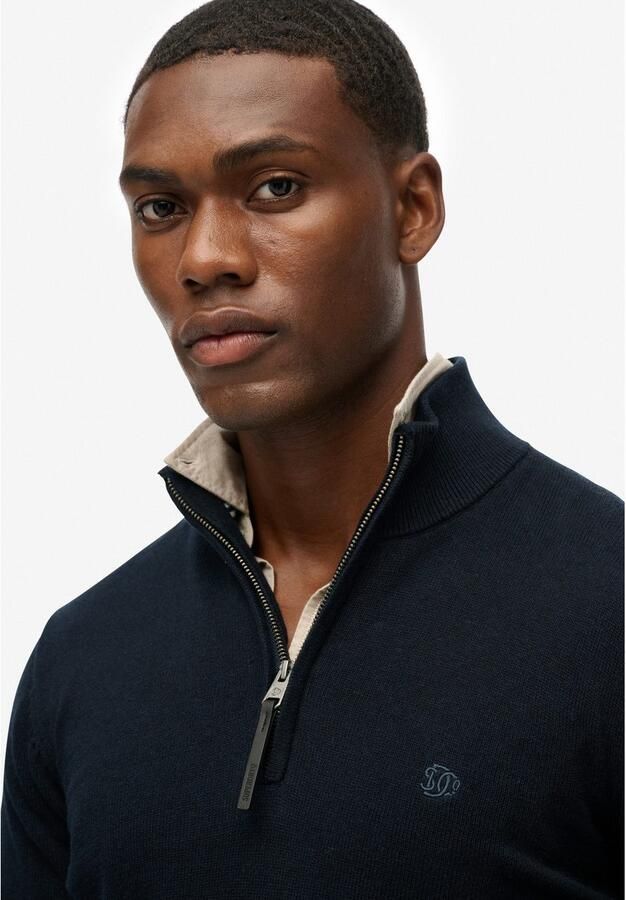 Superdry Gebreide trui ESSENTIALS COTTON HALF ZIP