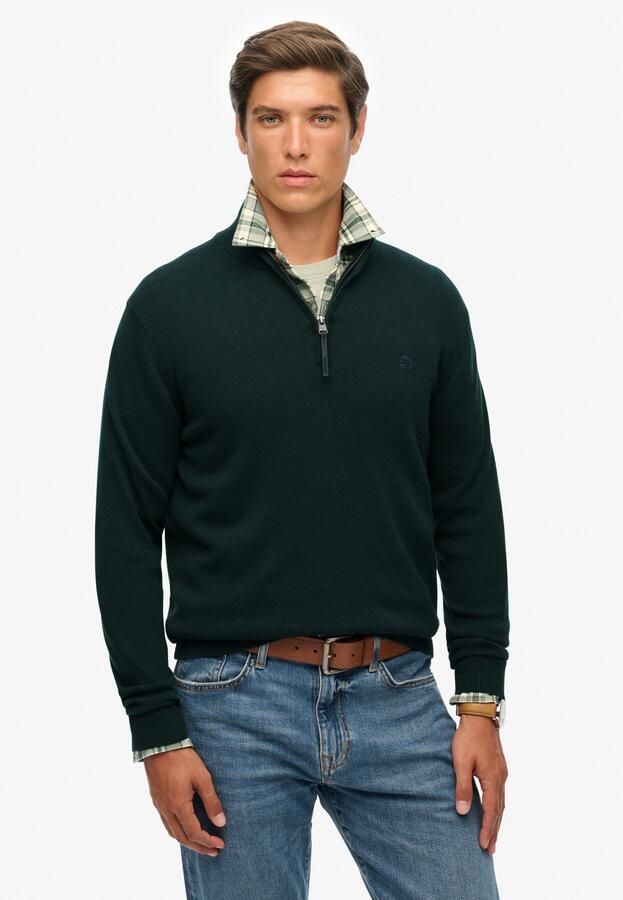 Superdry Gebreide trui ESSENTIALS COTTON HALF ZIP - Foto 6