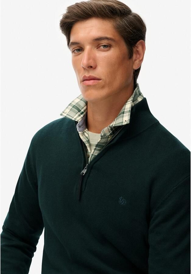 Superdry Gebreide trui ESSENTIALS COTTON HALF ZIP - Foto 3