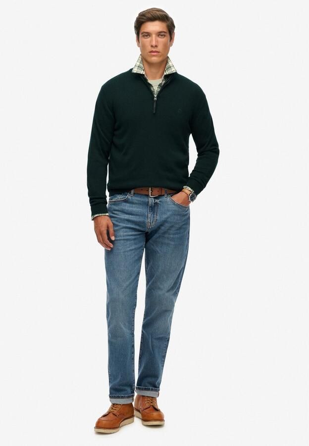 Superdry Gebreide trui ESSENTIALS COTTON HALF ZIP - Foto 5