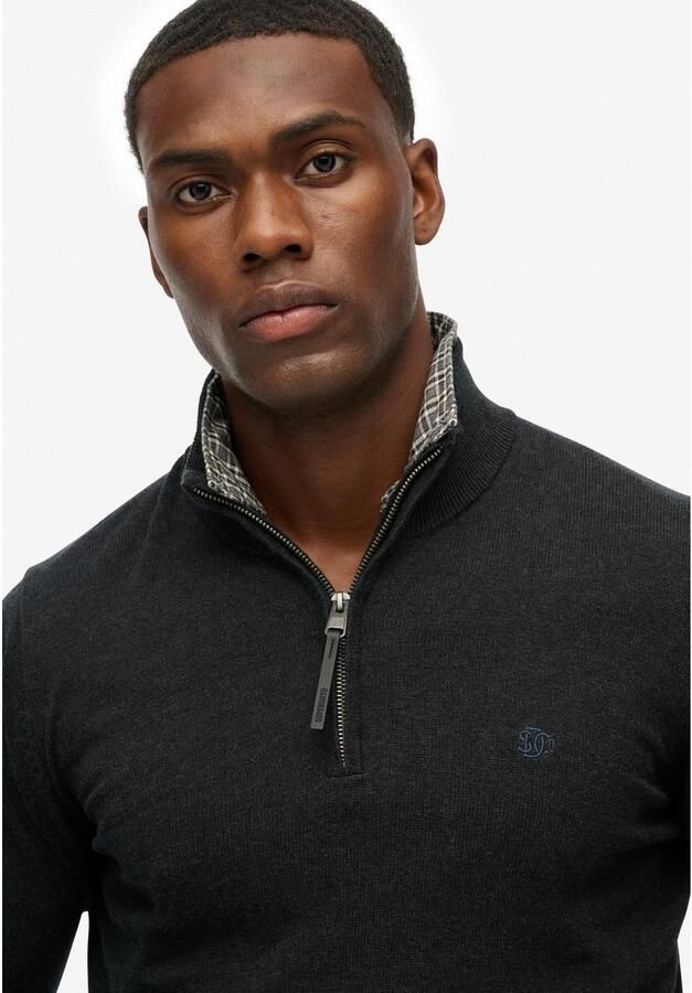 Superdry Gebreide trui ESSENTIALS COTTON HALF ZIP - Foto 2