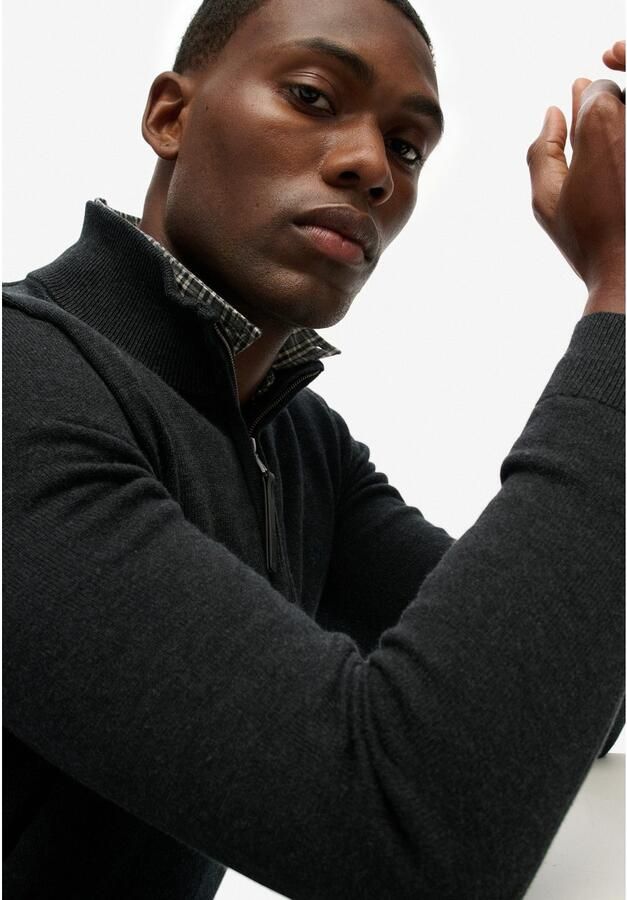 Superdry Gebreide trui ESSENTIALS COTTON HALF ZIP - Foto 3