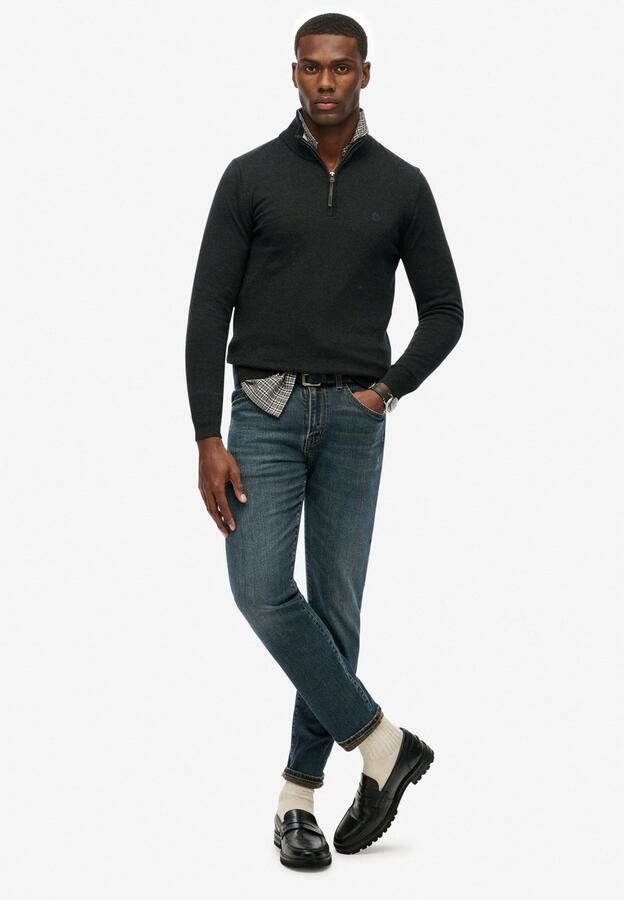 Superdry Gebreide trui ESSENTIALS COTTON HALF ZIP - Foto 5