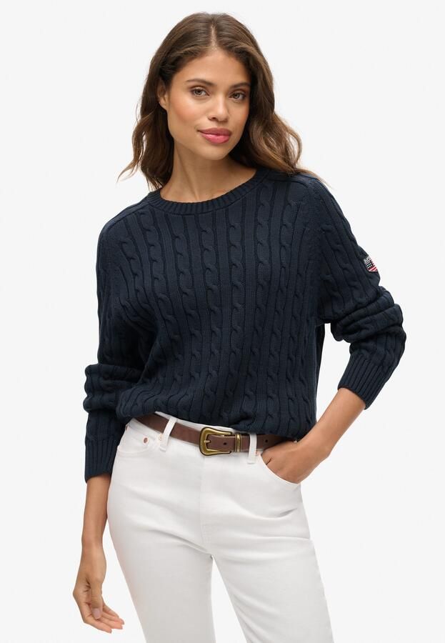 Superdry Trui Pull large en maille torsadée femme - Foto 6